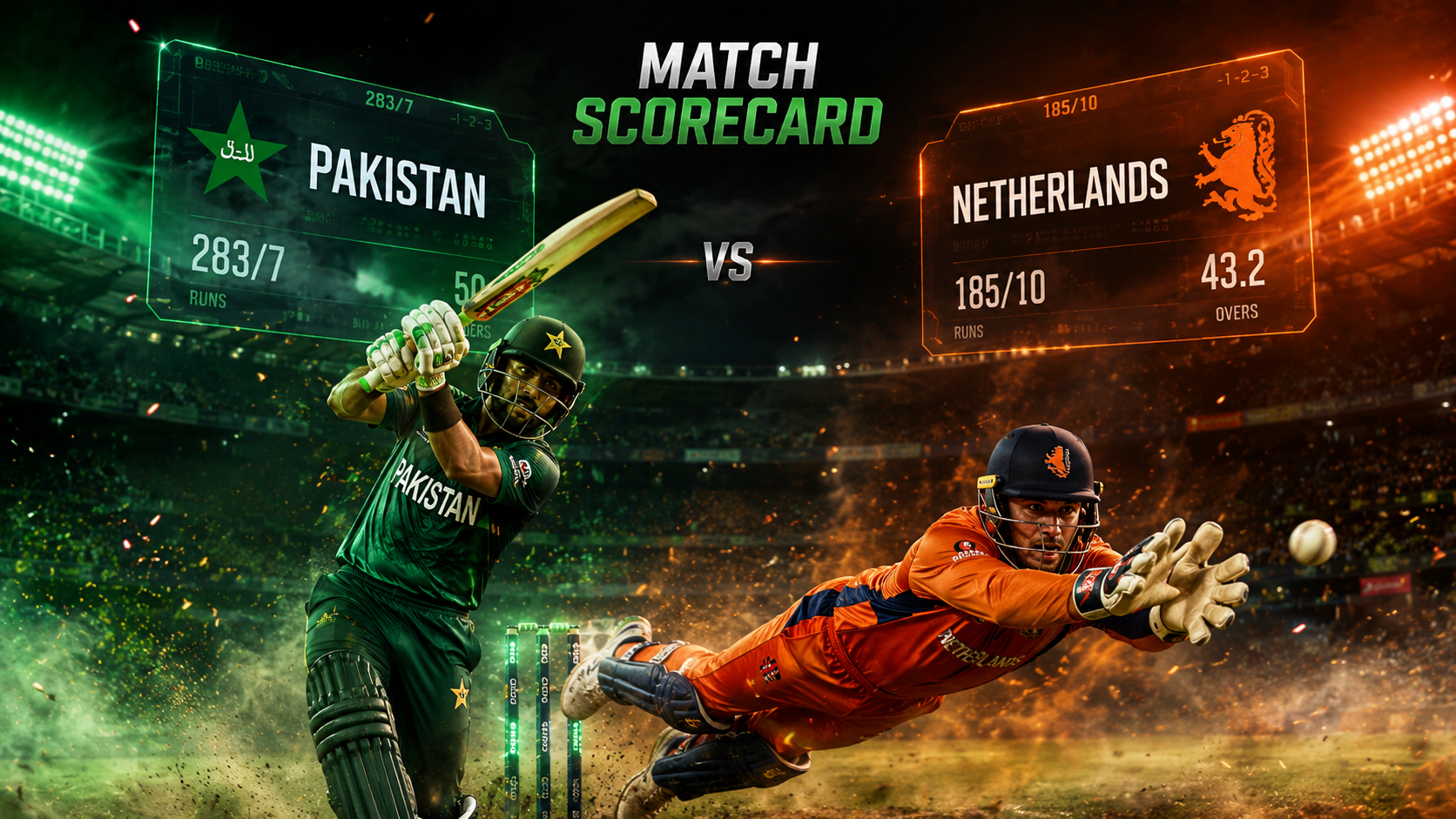 Pakistan National Cricket Team Vs Netherlands National Cricket Team Match Scorecard