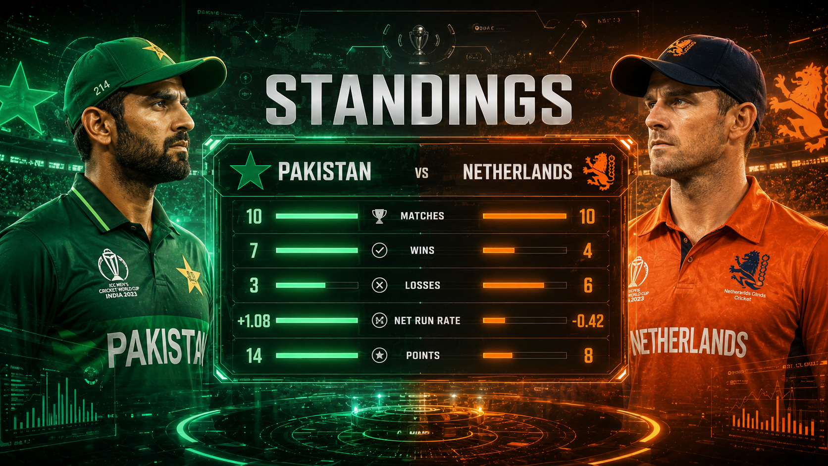 Pakistan National Cricket Team Vs Netherlands National Cricket Team Standings